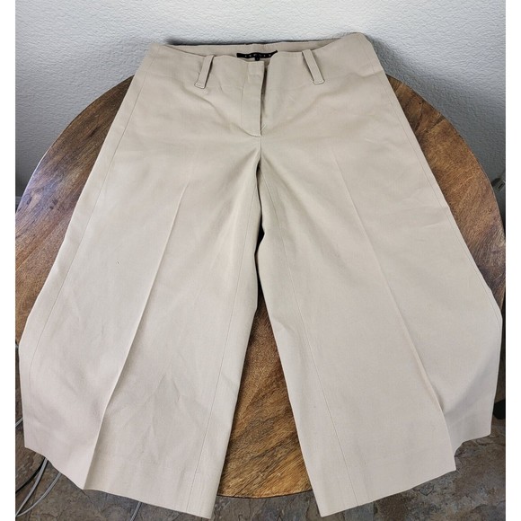 Theory Pants - THEORY | Women’s Cotton-Blend Twill Long Line Beige Wide Leg Skort Size 2 EUC